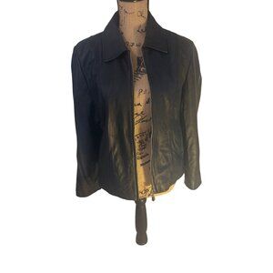 VTG Pamela McCoy Collections Black Leather Jacket Women’s Large Western Y2K Boho